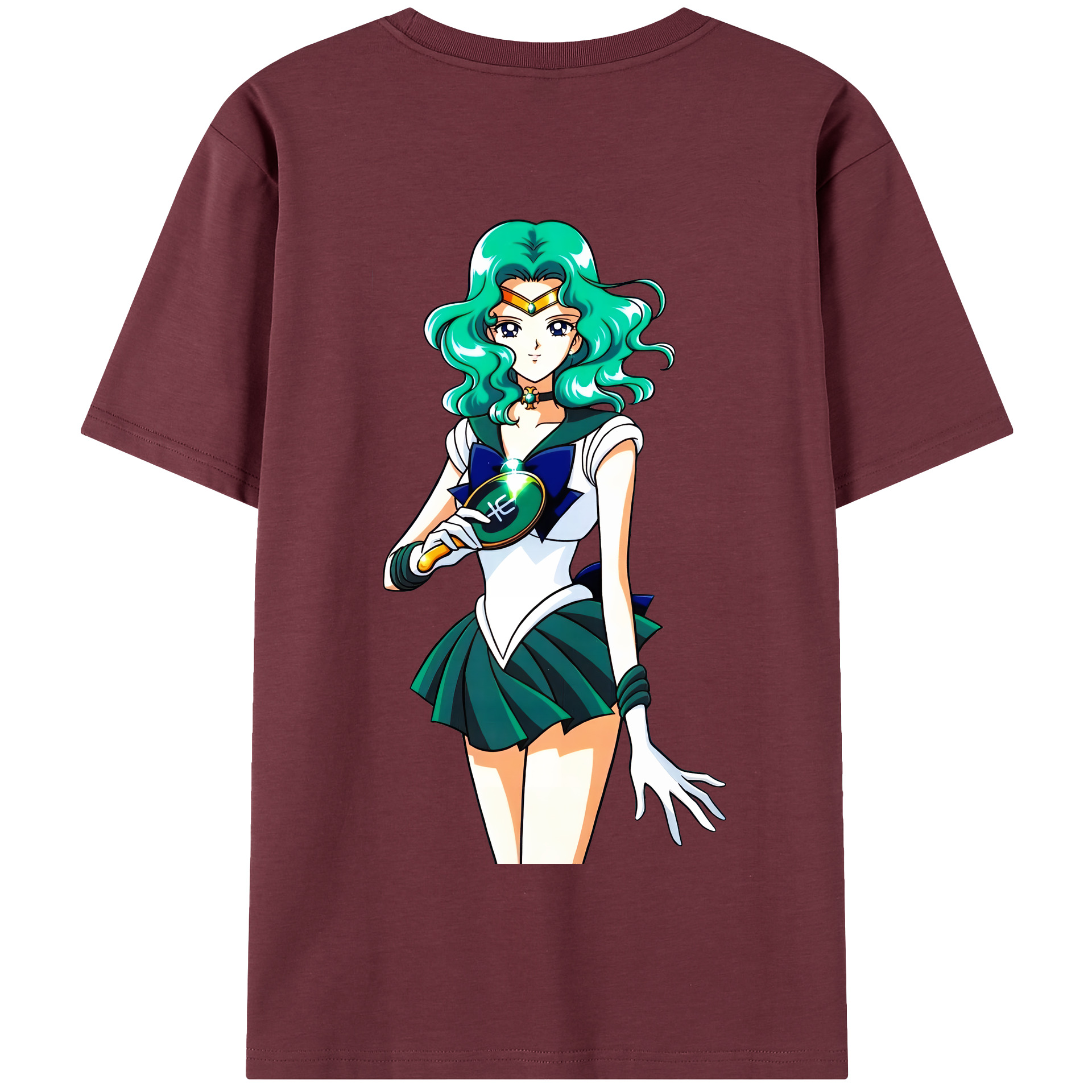 （画像用） 美少女戦士セーラームーン 海王 みちる（かいおう みちる） Sailor Moon Kaiou Michiru 綿100％半袖Tシャツ（背面プリント）